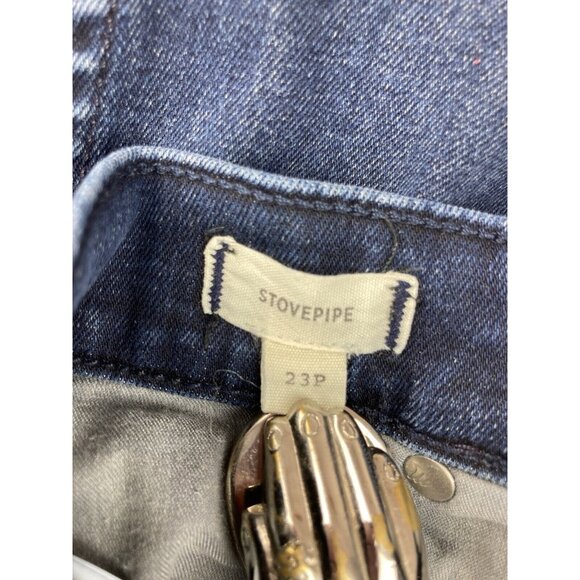 *Madewell Stovepipe Jeans Womens 23P Blue Casual Light Wash Raw Hem Ankle Crop - Picture 4 of 7